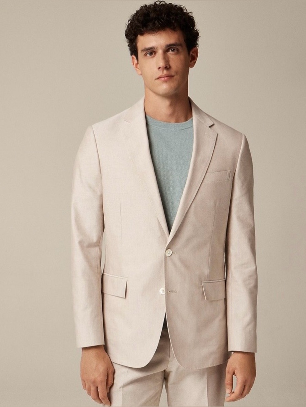 NEW J. Crew Ludlow Slim-fit suit jacket Portuguese cotton oxford BV111 38R khaki